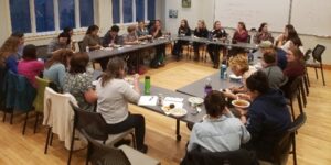 Women foresters enjoying chili and company